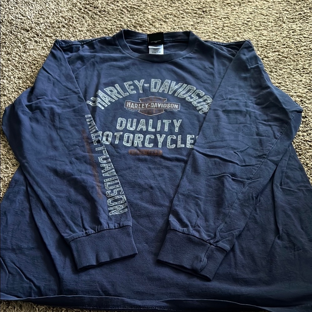 Harley-Davidson Men's Blue Long Sleeve Tee